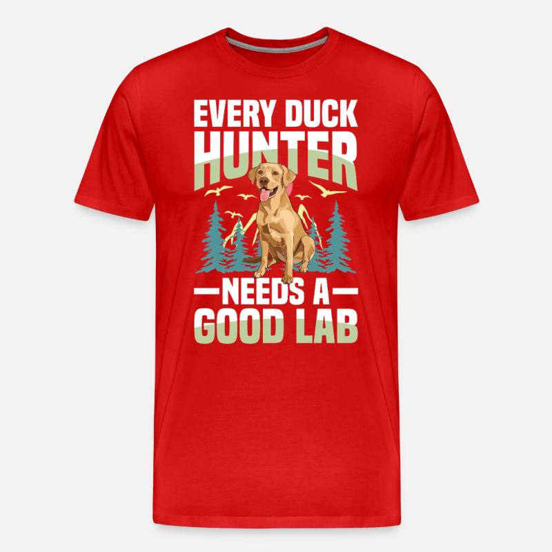 Jagd Mit Labrador - Männer Premium Bio T-Shirt - Rot