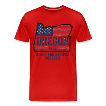 Oregon 1859 Stars and Stripes Forever - Men's Premium Organic T-Shirt - red - Front - Damien (186cm)