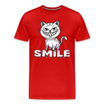 sourire de chat souriant sourire pour amoureux des chats - T-shirt bio Premium Homme - rouge - Devant - Damien (186cm)