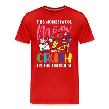 Diese Homeschool Mama Hat Einen Schwarm Auf Den - Männer Premium Bio T-Shirt - Rot - Vorne - Damien (186cm)
