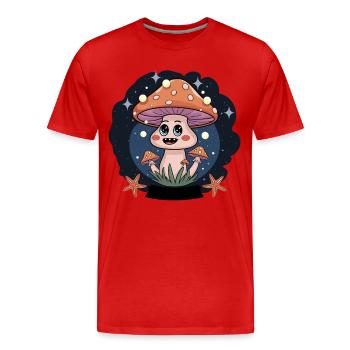 All Mushrooms Are Edible Some Only Once - Männer Premium Bio T-Shirt - Rot - Vorne - Damien (186cm)