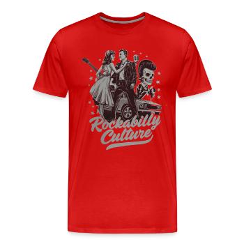 Rockabilly Culture Retro Musikstil - Männer Premium Bio T-Shirt - Rot - Vorne - Damien (186cm)