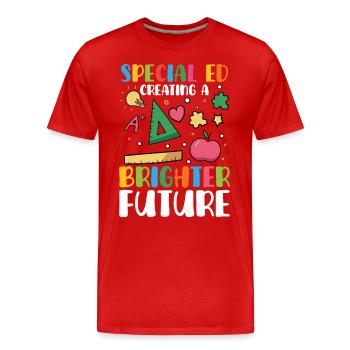 L’éducation spécialisée crée un avenir meilleur grâce à - T-shirt bio Premium Homme - rouge - Devant - Damien (186cm)