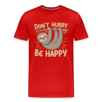Soyez détendu avec le dicton de paresseux - T-shirt bio Premium Homme - rouge - Devant - Damien (186cm)