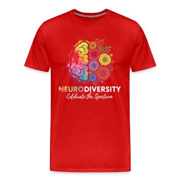 Neurodiversität Feiere Das Spektrum Blumen Design - Männer Premium Bio T-Shirt - Rot - Vorne - Damien (186cm)