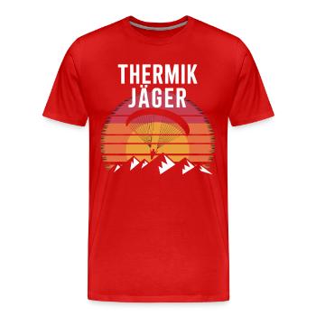 Thermik Gleitschirm Abenteuer Im Sonnenuntergang - Männer Premium Bio T-Shirt - Rot - Vorne - Damien (186cm)