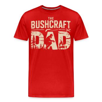 The Bushcraft Dad – Feuer. Holz. Vaterstolz. - Männer Premium Bio T-Shirt - Rot - Vorne - Damien (186cm)