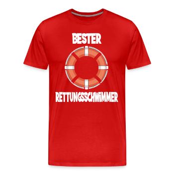 Best Lifeguard Life Lifebuoy - Men's Premium Organic T-Shirt - red - Front - Damien (186cm)