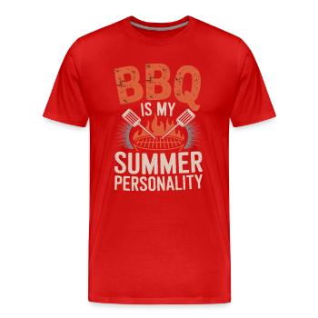Le barbecue est ma personnalité estivale - T-shirt bio Premium Homme - rouge - Devant - Damien (186cm)