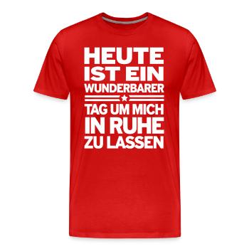 Aujourd’hui est un jour merveilleux pour se reposer en paix. - T-shirt bio Premium Homme - rouge - Devant - Damien (186cm)