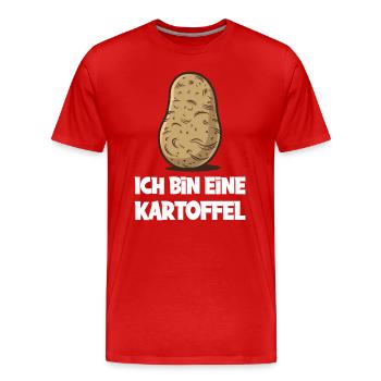 Ich Bin Eine Kartoffel – Humorvoller - Männer Premium Bio T-Shirt - Rot - Vorne - Damien (186cm)
