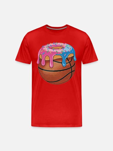 Basketball Donut Mix Fun - Men's Premium Organic T-Shirt - red