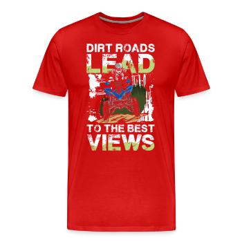 Schlammige Wege Zu Den Besten Aussichten Abenteuer - Männer Premium Bio T-Shirt - Rot - Vorne - Damien (186cm)