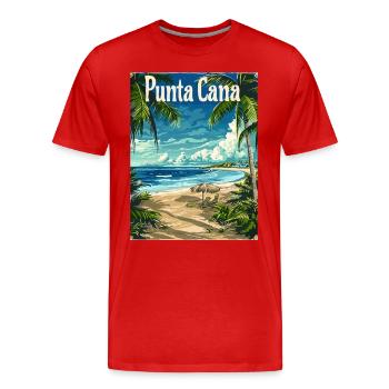 Punta Cana Tropical Paradise Beach idylle - T-shirt bio Premium Homme - rouge - Devant - Damien (186cm)