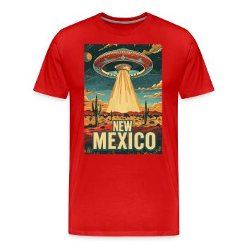 New Mexico UFO Wüste Illustration - Männer Premium Bio T-Shirt - Rot - Vorne - Damien (186cm)