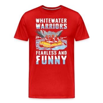 Wildwasser-Krieger: Furchtlos und Lustig Rafting - Männer Premium Bio T-Shirt - Rot - Vorne - Damien (186cm)