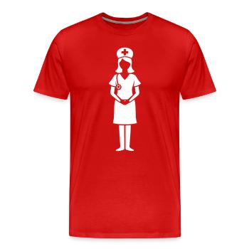 Krankenschwester Doktor - Männer Premium Bio T-Shirt - Rot - Vorne - Damien (186cm)