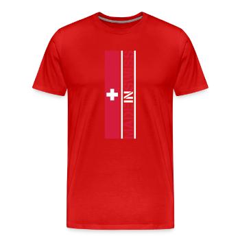 Made In Swiss Logo - T-shirt bio Premium Homme - rouge - Devant - Damien (186cm)