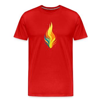 Flame - Men's Premium Organic T-Shirt - red - Front - Damien (186cm)