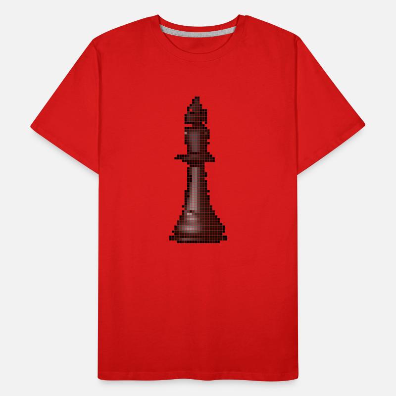 King Chess Piece Chess Game Chessboard Pixel Men's Premium Organic T-Shirt