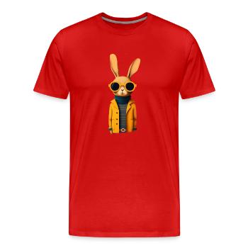 Lapin de mode - T-shirt bio Premium Homme - rouge - Devant - Damien (186cm)