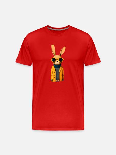 Mode Kaninchen - Männer Premium Bio T-Shirt - Rot