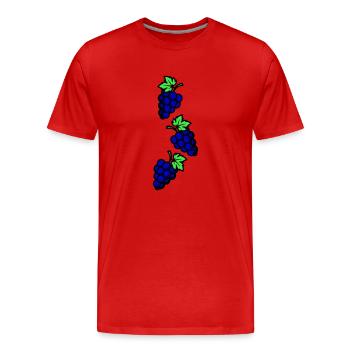 Weintrauben Symbol Trauben - Männer Premium Bio T-Shirt - Rot - Vorne - Damien (186cm)