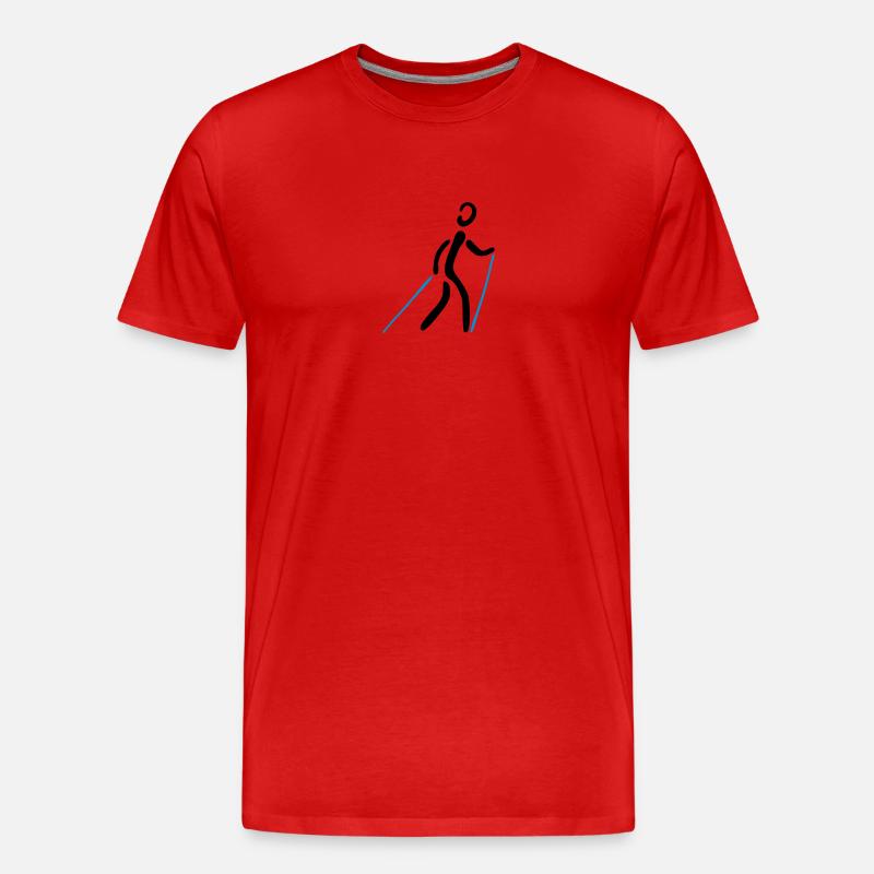 Nordic Walking 2C - Männer Premium Bio T-Shirt - Rot