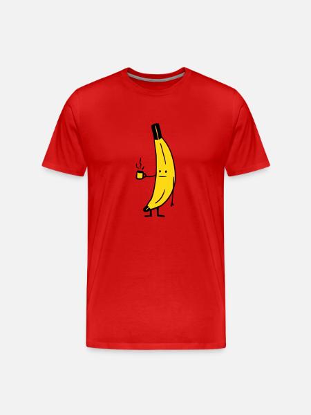 Kaffee Banane - Männer Premium Bio T-Shirt - Rot