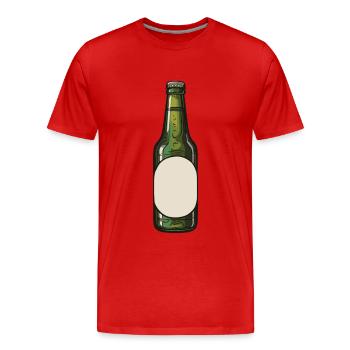 Bouteille de bière Symbole de consommation de bière - T-shirt bio Premium Homme - rouge - Devant - Damien (186cm)