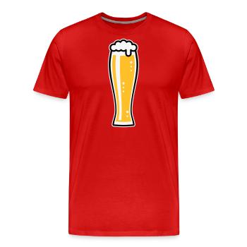Wheat Beer Glass (Weiss Beer / Beer Drinker / 3C) - Men's Premium Organic T-Shirt - red - Front - Damien (186cm)