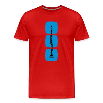 La clarinette dans la série des instruments à vent - T-shirt bio Premium Homme - rouge - Devant - Damien (186cm)