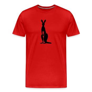 kangourou - T-shirt bio Premium Homme - rouge - Devant - Damien (186cm)
