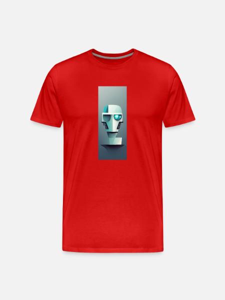 Roboter Abstrakt - Männer Premium Bio T-Shirt - Rot