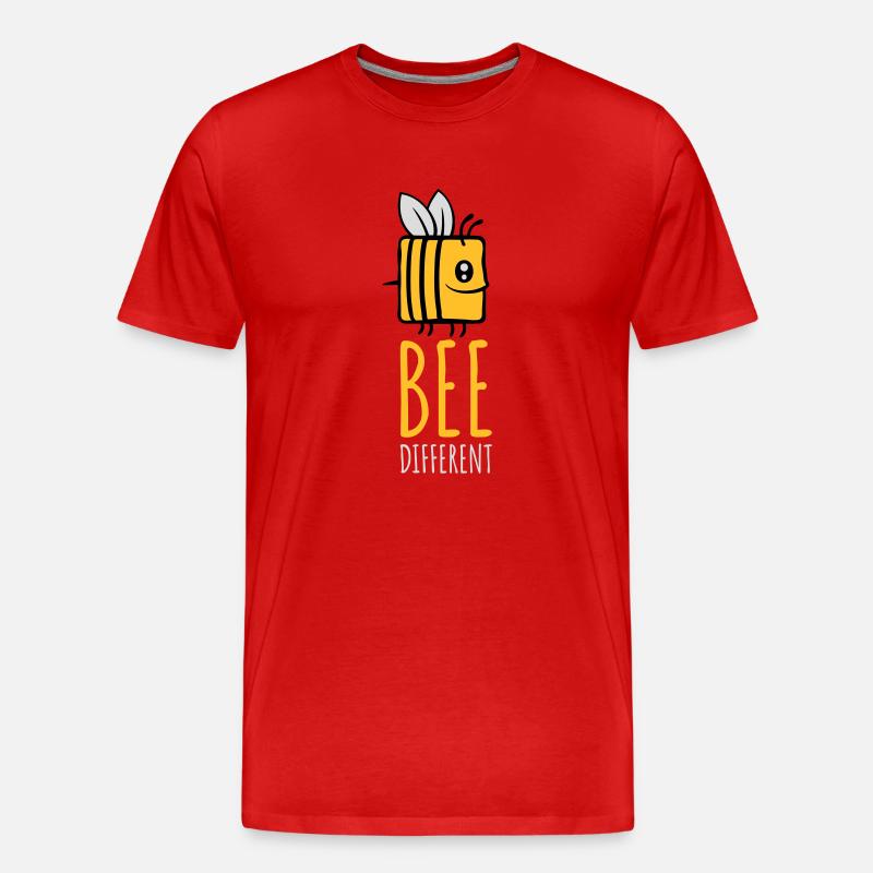 bee different Spruch Zitat - Männer Premium Bio T-Shirt - Rot