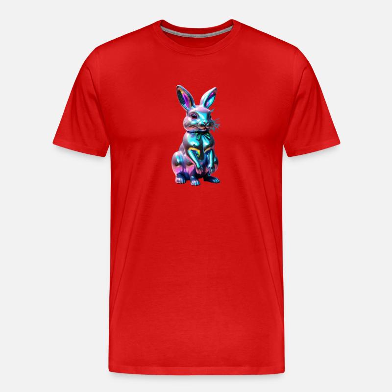 Bunny Rainbow - Männer Premium Bio T-Shirt - Rot
