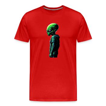 Étranger - T-shirt bio Premium Homme - rouge - Devant - Damien (186cm)
