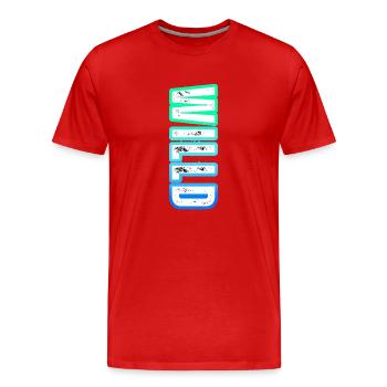 wILLd – Neon-Style und starker Wille - Männer Premium Bio T-Shirt - Rot - Vorne - Damien (186cm)