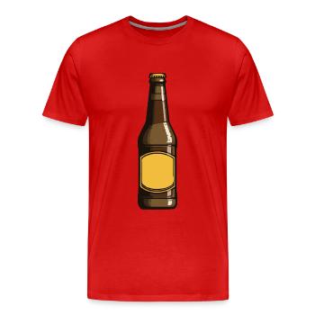 Bouteille de bière Symbole de consommation de bière - T-shirt bio Premium Homme - rouge - Devant - Damien (186cm)
