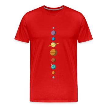 Système solaire - T-shirt bio Premium Homme - rouge - Devant - Damien (186cm)