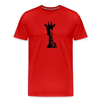 Tête de girafe - T-shirt bio Premium Homme - rouge - Devant - Damien (186cm)