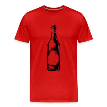 Bouteille de bière Symbole de consommation de bière - T-shirt bio Premium Homme - rouge - Devant - Damien (186cm)