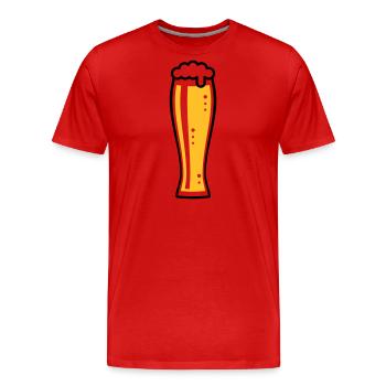 Wheat Beer Glass (Weiss Beer / Beer Drinker / 2C) - Men's Premium Organic T-Shirt - red - Front - Damien (186cm)