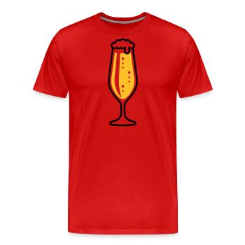 Pilsner Glass Slim (Bière / Pils / Bière Tulipe / 2C) - T-shirt bio Premium Homme - rouge - Devant - Damien (186cm)