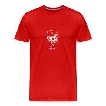 Verre à vin Raisins Vin - T-shirt bio Premium Homme - rouge - Devant - Damien (186cm)