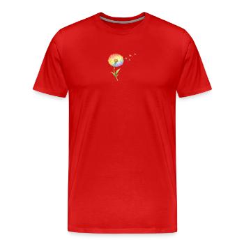 Rainbow Dandelion - Men's Premium Organic T-Shirt - red - Front - Damien (186cm)