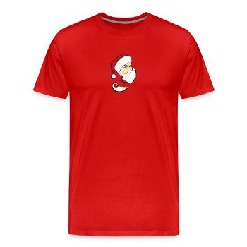 Santa Claus - Head- Beard Cutting - Men's Premium Organic T-Shirt - red - Front - Damien (186cm)