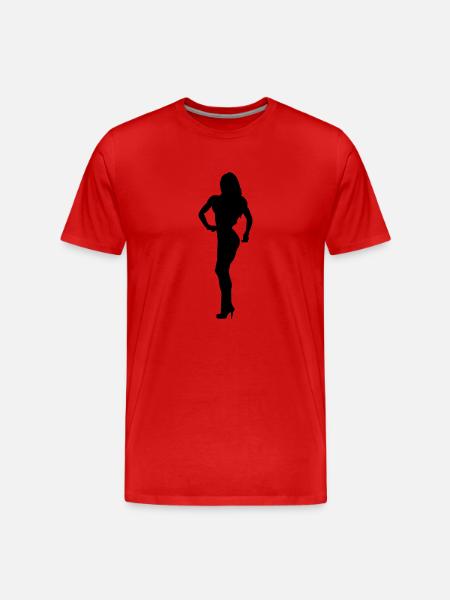 bodybuilding girl - Männer Premium Bio T-Shirt - Rot