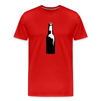 Einfach Bier | Silhouette einer Bierflasche - Männer Premium Bio T-Shirt - Rot - Vorne - Damien (186cm)