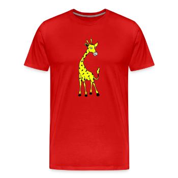 Giraffe 02 - Men's Premium Organic T-Shirt - red - Front - Damien (186cm)